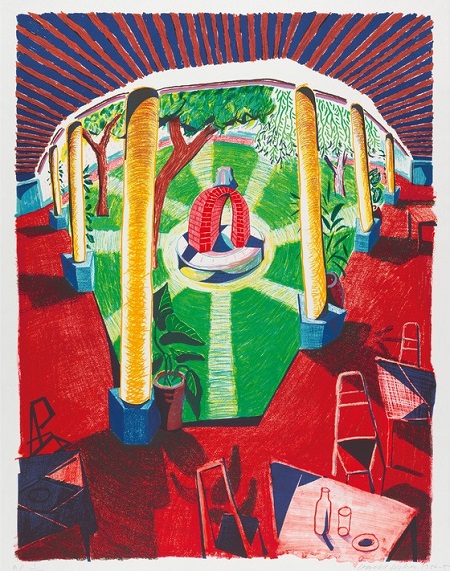 David Hockney, 호텔 우물의 경관 Ⅲ, 1984-5, 석판화.jpg