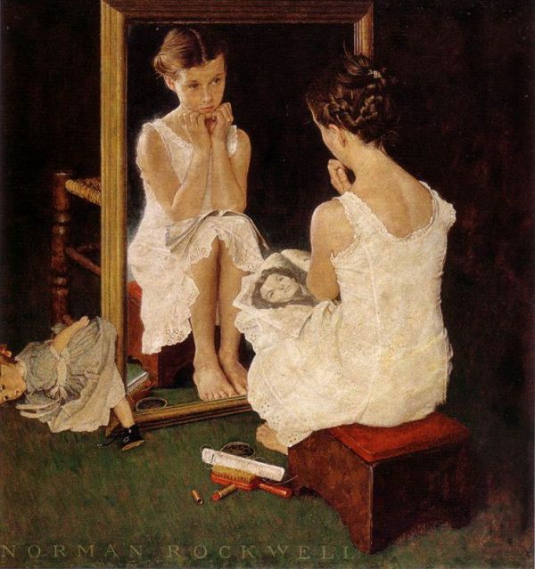 Norman Rockwell, Girl at the Mirror, 1953.jpg