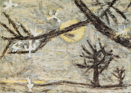 나무와 달과 하얀 새, 이중섭, 1955.jpg