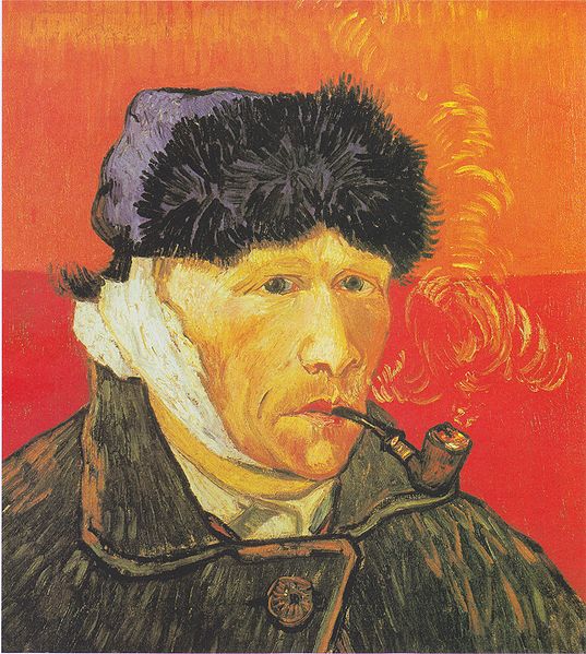 빈센트 반고흐, Self-portrait with bandaged ear and pipe, 1889.jpeg