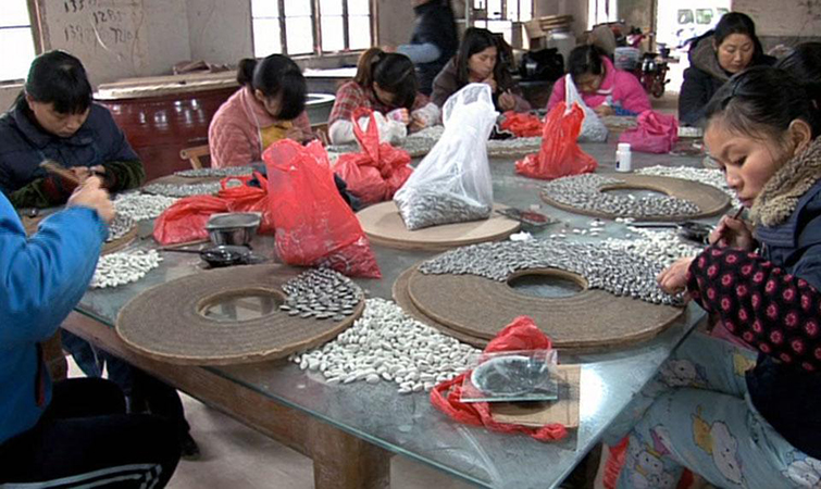 해바라기씨를 만들고 있는 중국 노동자들.jpg