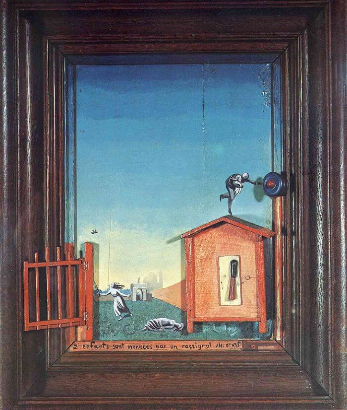 Max Ernst,Two Children Are Threatened by a Nightingale,1924.jpg